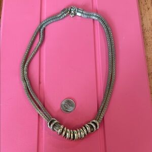 Elegant Silver and Gold Necklace